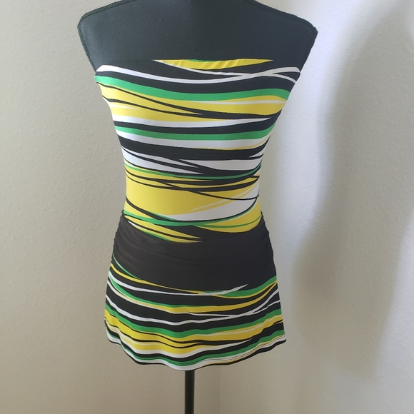 Black, Green and Gold Striped Top - Picture 2 of 8
